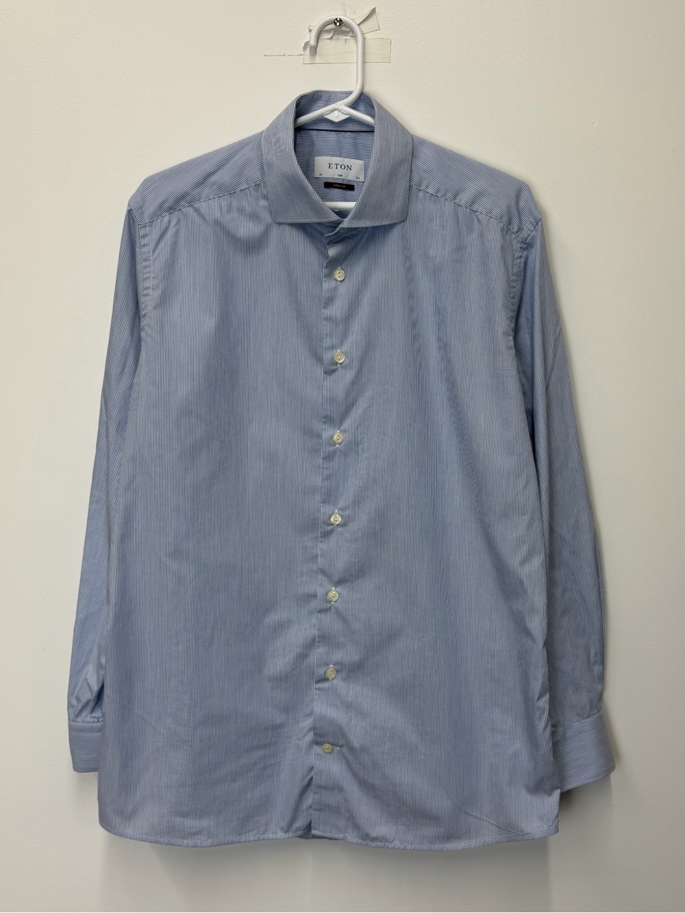 Eton - Blue Fine Striped Cotton Dress Shirt